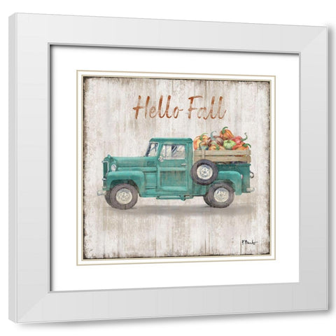 Truckin Into Fall White Modern Wood Framed Art Print with Double Matting by Brent, Paul