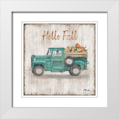 Truckin Into Fall White Modern Wood Framed Art Print with Double Matting by Brent, Paul