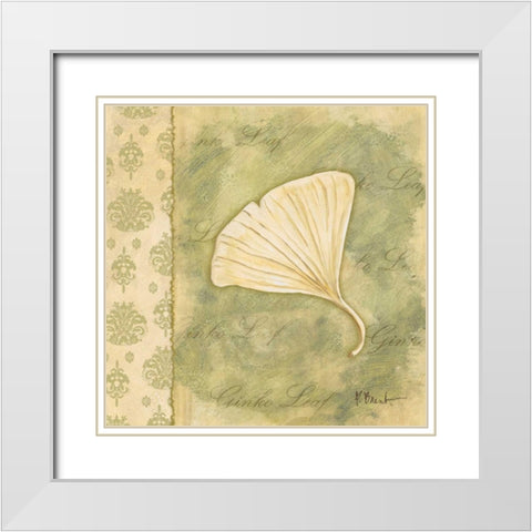 Leaf Oasis III White Modern Wood Framed Art Print with Double Matting by Brent, Paul