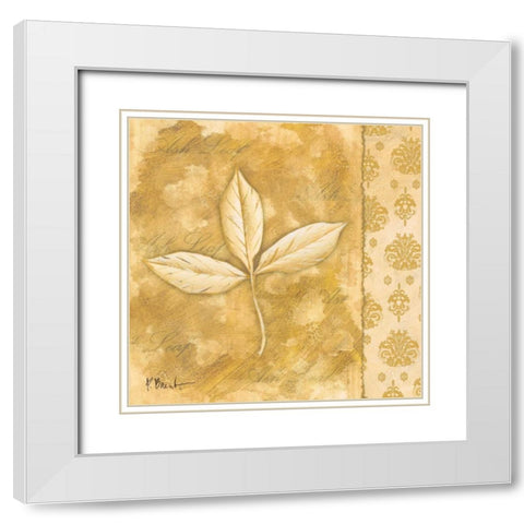 Leaf Oasis IV White Modern Wood Framed Art Print with Double Matting by Brent, Paul