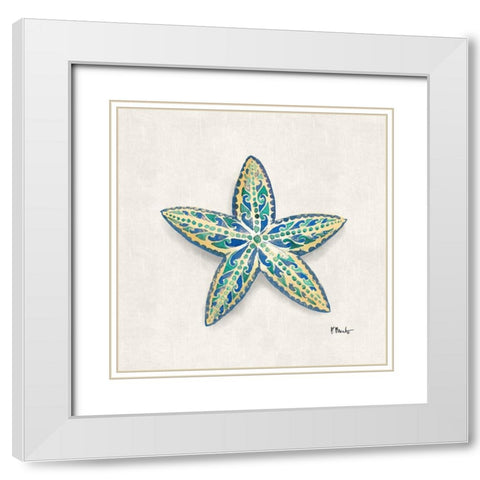 Embellished Shells I White Modern Wood Framed Art Print with Double Matting by Brent, Paul