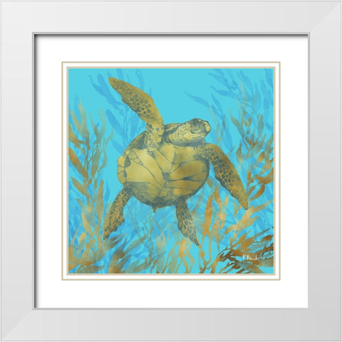Cedar Key Turtle I White Modern Wood Framed Art Print with Double Matting by Brent, Paul