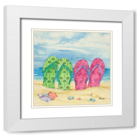 Toes in the Sand II White Modern Wood Framed Art Print with Double Matting by Brent, Paul