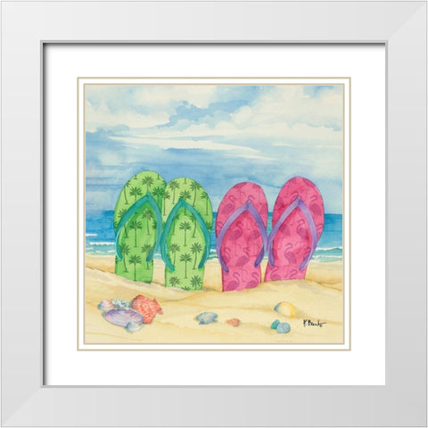 Toes in the Sand II White Modern Wood Framed Art Print with Double Matting by Brent, Paul