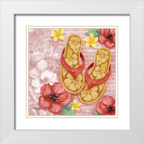 Key West Sandals I White Modern Wood Framed Art Print with Double Matting by Brent, Paul