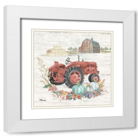 Plymouth Tractor I White Modern Wood Framed Art Print with Double Matting by Brent, Paul
