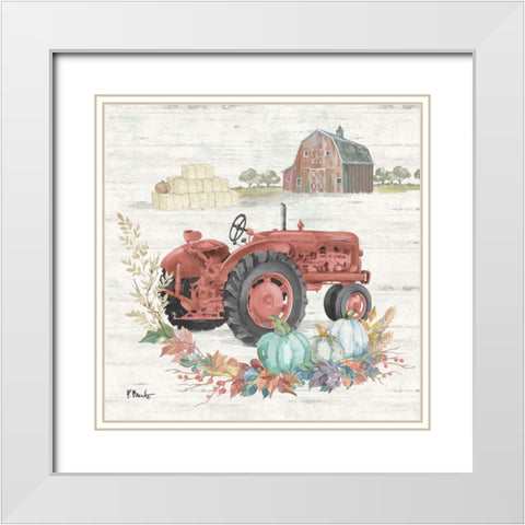 Plymouth Tractor I White Modern Wood Framed Art Print with Double Matting by Brent, Paul