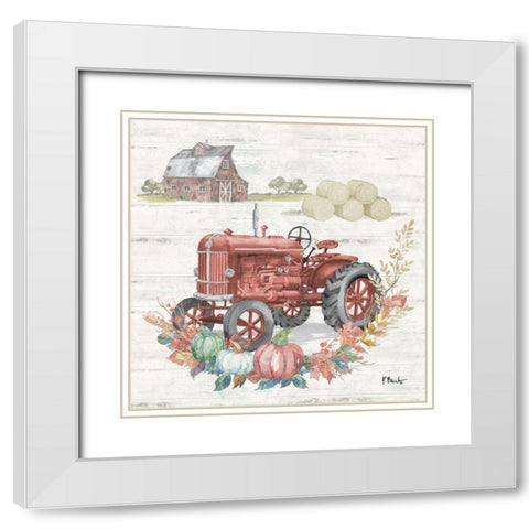 Plymouth Tractor II White Modern Wood Framed Art Print with Double Matting by Brent, Paul