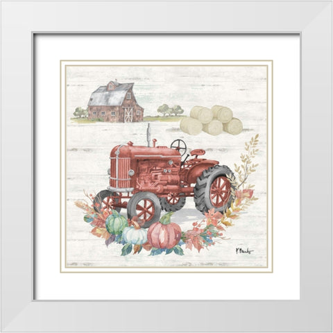 Plymouth Tractor II White Modern Wood Framed Art Print with Double Matting by Brent, Paul