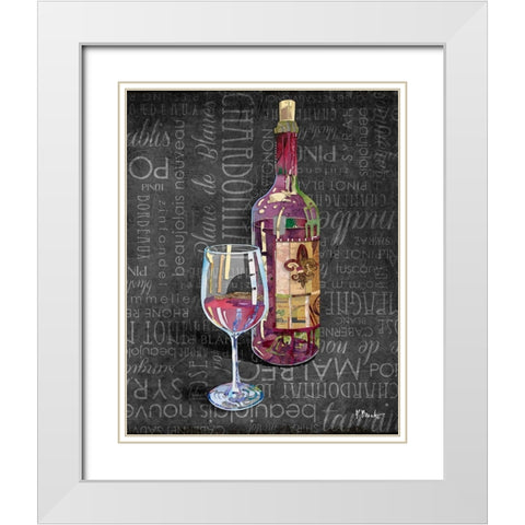 Sundried Wine I White Modern Wood Framed Art Print with Double Matting by Brent, Paul