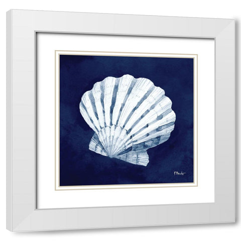 Cyano Shells II White Modern Wood Framed Art Print with Double Matting by Brent, Paul