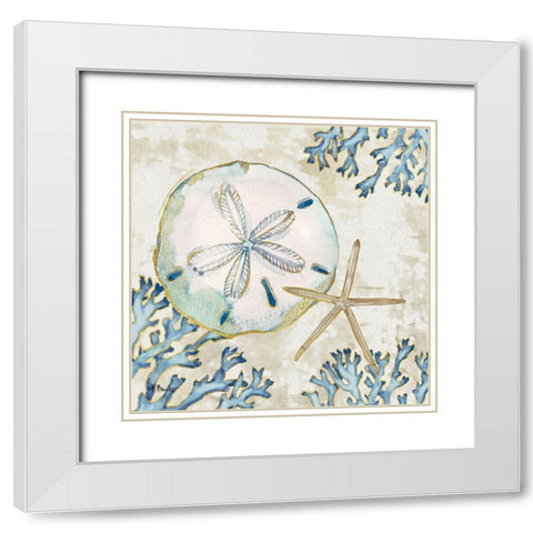 Playa Shells I White Modern Wood Framed Art Print with Double Matting by Brent, Paul