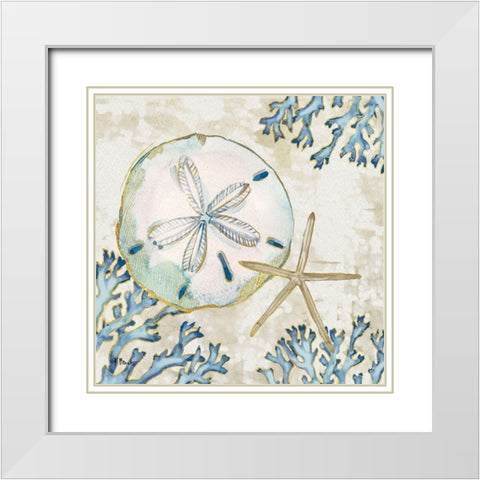 Playa Shells I White Modern Wood Framed Art Print with Double Matting by Brent, Paul