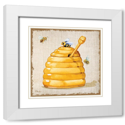 Honey Pot II White Modern Wood Framed Art Print with Double Matting by Brent, Paul