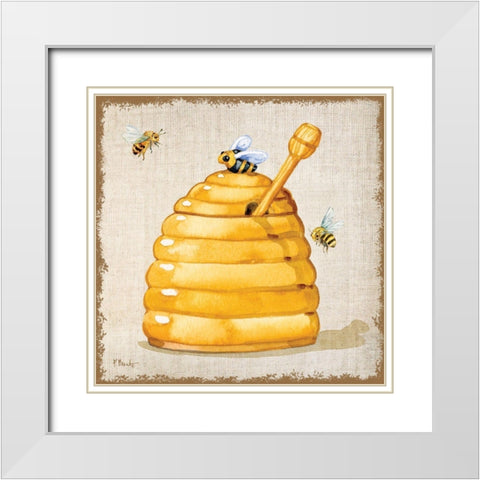 Honey Pot II White Modern Wood Framed Art Print with Double Matting by Brent, Paul