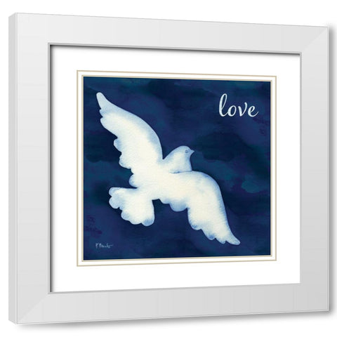 Cyano Dove I White Modern Wood Framed Art Print with Double Matting by Brent, Paul