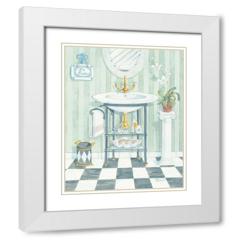 Wash Basin White Modern Wood Framed Art Print with Double Matting by Brent, Paul