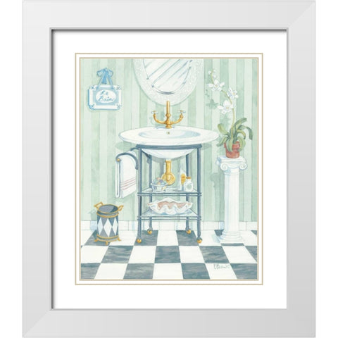 Wash Basin White Modern Wood Framed Art Print with Double Matting by Brent, Paul