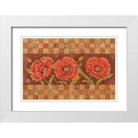 Venetian Poppies White Modern Wood Framed Art Print with Double Matting by Brent, Paul