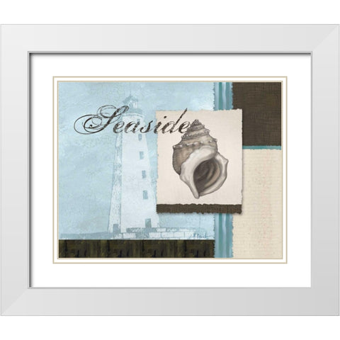 Scrapbook Shell II White Modern Wood Framed Art Print with Double Matting by Brent, Paul