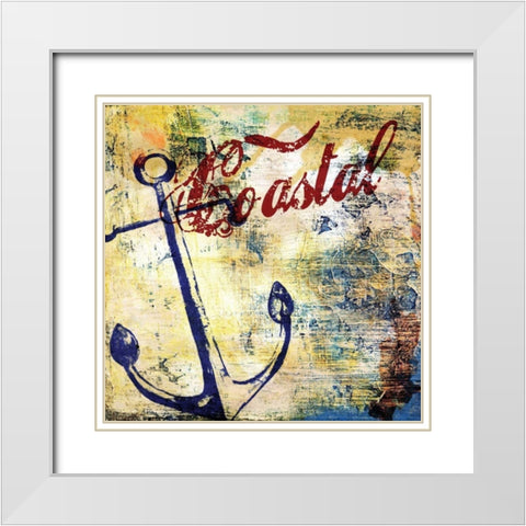 Nautical Motif I White Modern Wood Framed Art Print with Double Matting by Brent, Paul