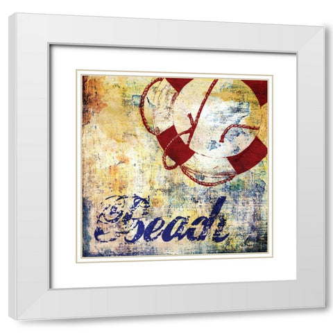 Nautical Motif II White Modern Wood Framed Art Print with Double Matting by Brent, Paul