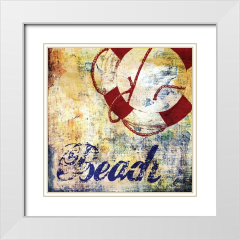 Nautical Motif II White Modern Wood Framed Art Print with Double Matting by Brent, Paul
