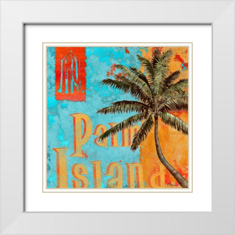 Rojo Palm II White Modern Wood Framed Art Print with Double Matting by Brent, Paul