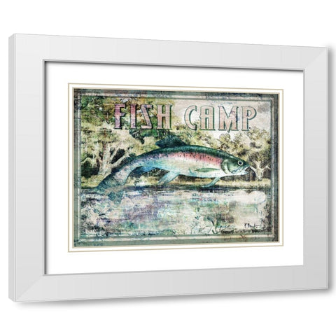 Fish Camp White Modern Wood Framed Art Print with Double Matting by Brent, Paul