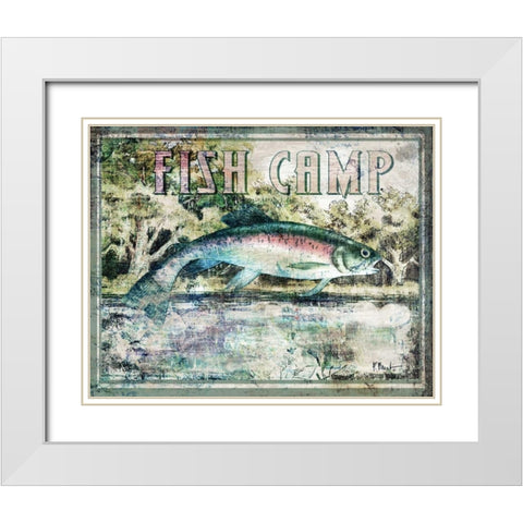 Fish Camp White Modern Wood Framed Art Print with Double Matting by Brent, Paul