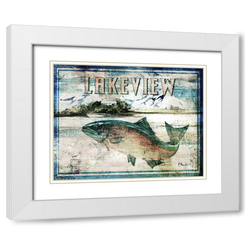 Lakeview White Modern Wood Framed Art Print with Double Matting by Brent, Paul