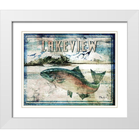 Lakeview White Modern Wood Framed Art Print with Double Matting by Brent, Paul