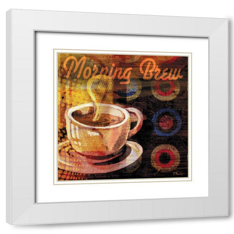 Coffee Break I White Modern Wood Framed Art Print with Double Matting by Brent, Paul