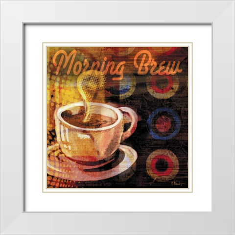 Coffee Break I White Modern Wood Framed Art Print with Double Matting by Brent, Paul