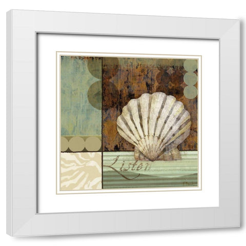 Contemporary Shell I White Modern Wood Framed Art Print with Double Matting by Brent, Paul