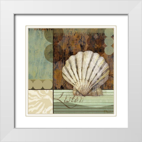 Contemporary Shell I White Modern Wood Framed Art Print with Double Matting by Brent, Paul