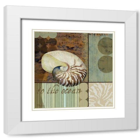 Contemporary Shell II White Modern Wood Framed Art Print with Double Matting by Brent, Paul