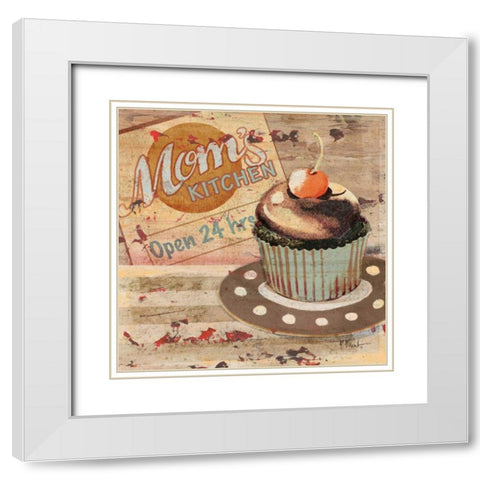 Baking Sign I White Modern Wood Framed Art Print with Double Matting by Brent, Paul