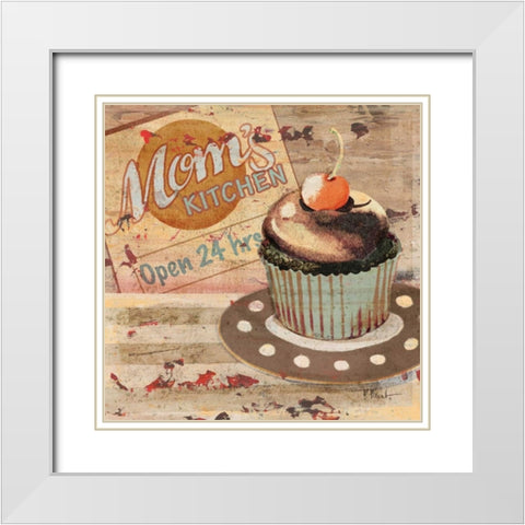 Baking Sign I White Modern Wood Framed Art Print with Double Matting by Brent, Paul