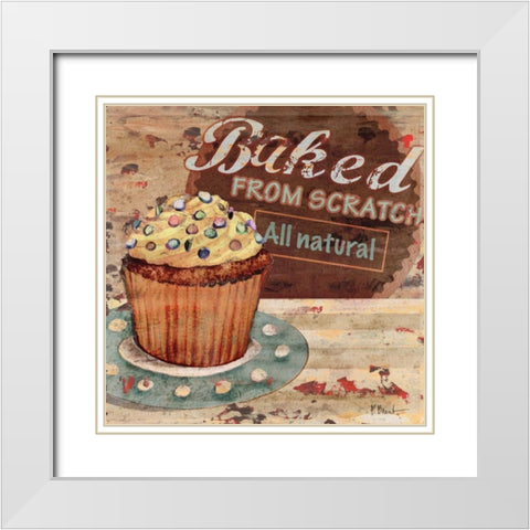 Baking Sign II White Modern Wood Framed Art Print with Double Matting by Brent, Paul