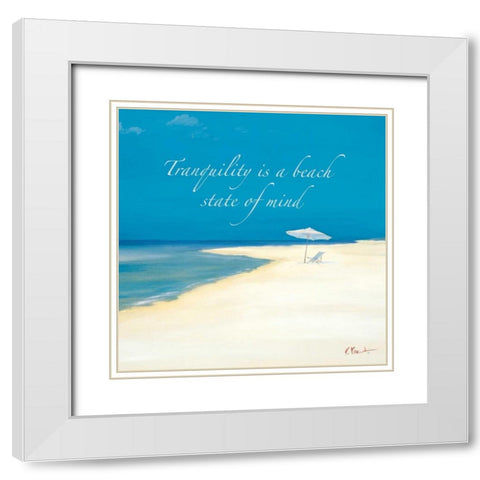 Tranquility Sentiment White Modern Wood Framed Art Print with Double Matting by Brent, Paul