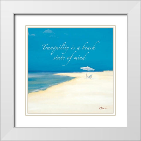 Tranquility Sentiment White Modern Wood Framed Art Print with Double Matting by Brent, Paul