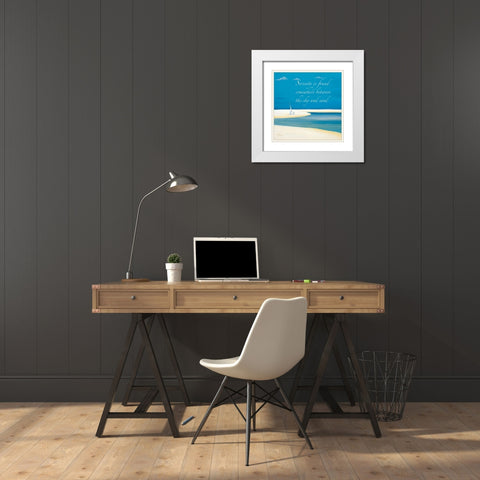 Serenity Sentiment White Modern Wood Framed Art Print with Double Matting by Brent, Paul