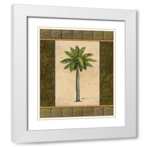 East Indies Palm II White Modern Wood Framed Art Print with Double Matting by Brent, Paul
