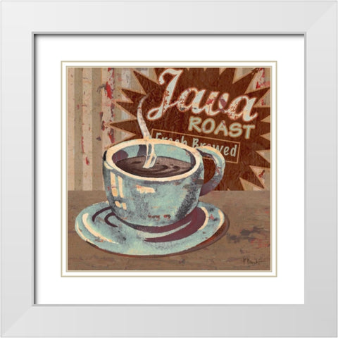 Coffee Brew Sign II White Modern Wood Framed Art Print with Double Matting by Brent, Paul