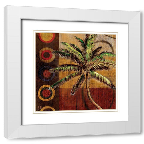 Contemporary Palm I White Modern Wood Framed Art Print with Double Matting by Brent, Paul