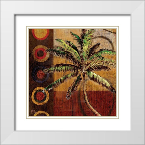 Contemporary Palm I White Modern Wood Framed Art Print with Double Matting by Brent, Paul