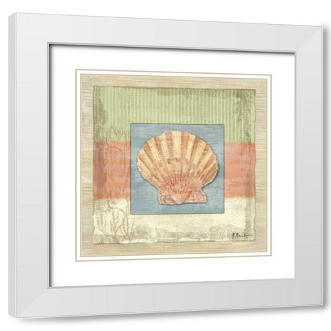 Montego Scallop White Modern Wood Framed Art Print with Double Matting by Brent, Paul