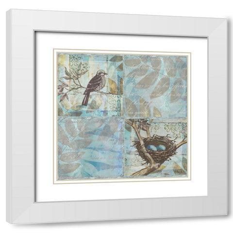 Florentine Songbird I White Modern Wood Framed Art Print with Double Matting by Brent, Paul
