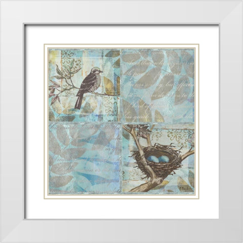 Florentine Songbird I White Modern Wood Framed Art Print with Double Matting by Brent, Paul